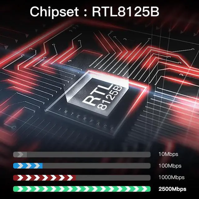 Alt view image 4 of 5 - 2.5GBase-T PCIe Network Adapter RTL8125B 2500/1000/100Mbps PCI Express Gigabit Ethernet Card RJ45 LAN Controller 2.5G Ethernet Port Support PXE for Windows/Linux/mac Os with Low Profile