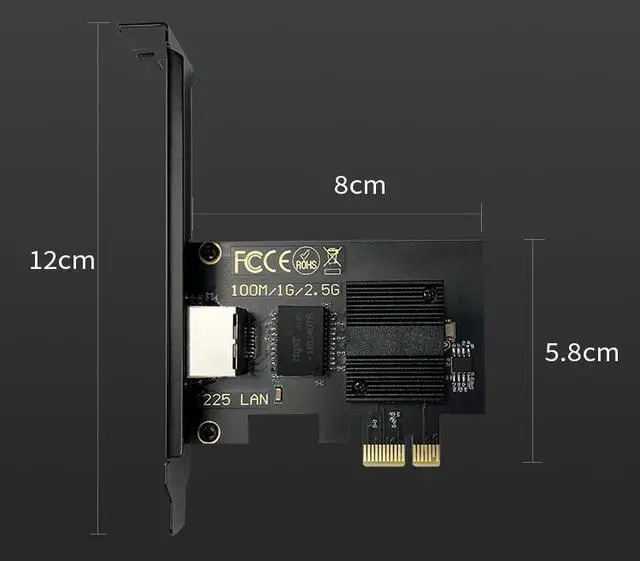 Alt view image 7 of 7 - 2.5Gbase-T Pcie Network Card Intel Chip I226-V 2.5G PCI Express Gigabit Ethernet Card Wired RJ45 LAN Adapter Converter for WINDOW 10 /11