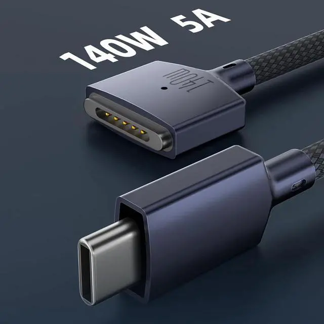 Alt view image 2 of 7 - 2M USB Type C to Magsafe 3 Magnetic Charger Cord Laptop Charging Cable Converter PD 140W for MacBook Air/Pro A2442 A2485 A2681
