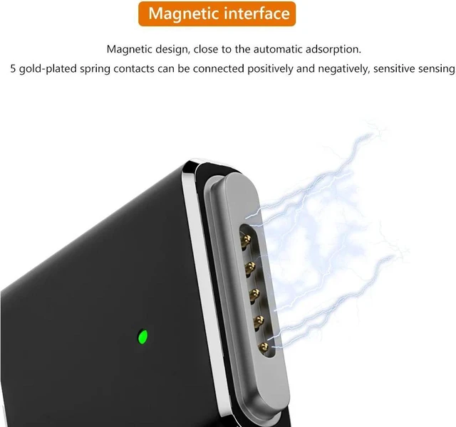 Alt view image 6 of 7 - 100W USB Type C Magnetic PD Adapter For Magsafe 3 MacBook Air Pro Led Indicator Fast Charging Adapter Magnet Plug Converter