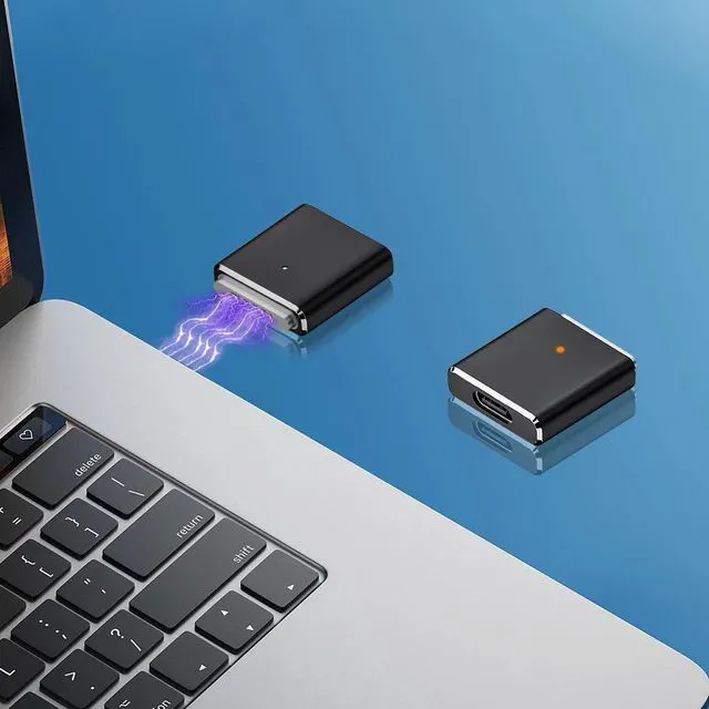 Alt view image 7 of 7 - 100W USB Type C Magnetic PD Adapter For Magsafe 3 MacBook Air Pro Led Indicator Fast Charging Adapter Magnet Plug Converter