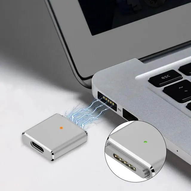 Alt view image 3 of 4 - 100W USB Type C Magnetic PD Adapter For Magsafe 3 MacBook Air Pro Led Indicator Fast Charging Adapter Magnet Plug Converter