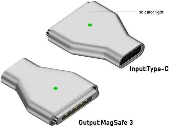 Main image of 140W Type-C Female to Magsafe 3 Converter Laptop Indicator Light USB-C Magnetic Adapter Zinc Alloy Connector for MacBook Air/Pro
