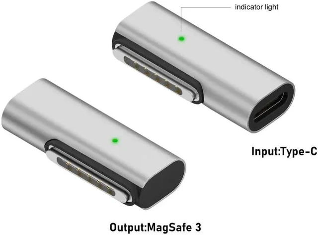 Main image of 140W Type-C Female to Magsafe 3 Converter Laptop Indicator Light USB-C Magnetic Adapter Zinc Alloy Connector for MacBook Air/Pro