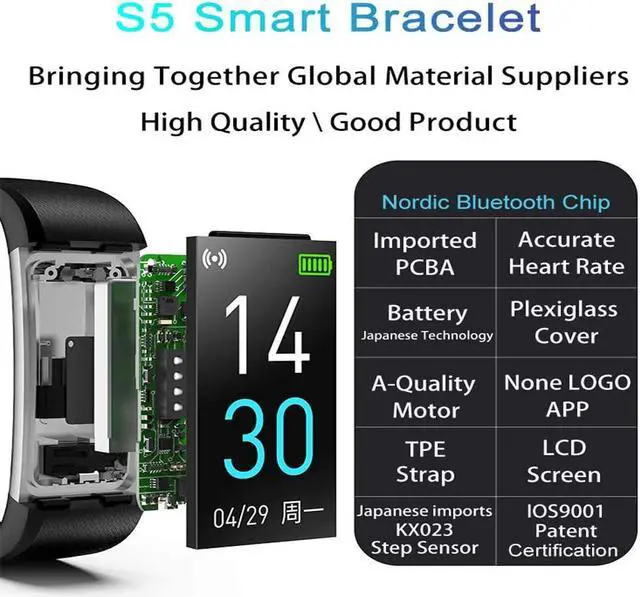 Alt view image 2 of 7 - Fitness Tracker, Activity Tracker Watch With Heart Rate Monitor, Message Notification, Waterproof IP68 Pedometer With Step Counter Sleep Monitor Calorie Counter For Android & IPhone