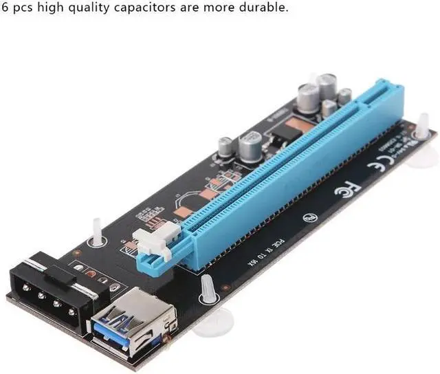 Alt view image 4 of 6 - Amify PCI-E 1x To 16x Adapter NGFF M.2 Riser Card USB 3.0 SATA 4Pin Power Cord Mining
