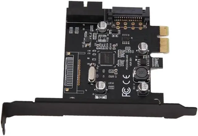 Alt view image 3 of 6 - PC PCI-E Express PCI-E 19pin USB 3.0 Connector and 15-pin SATA Power Expansion Card PCIE Controller Adapter Add On Cards