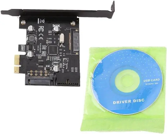 Alt view image 6 of 6 - PC PCI-E Express PCI-E 19pin USB 3.0 Connector and 15-pin SATA Power Expansion Card PCIE Controller Adapter Add On Cards