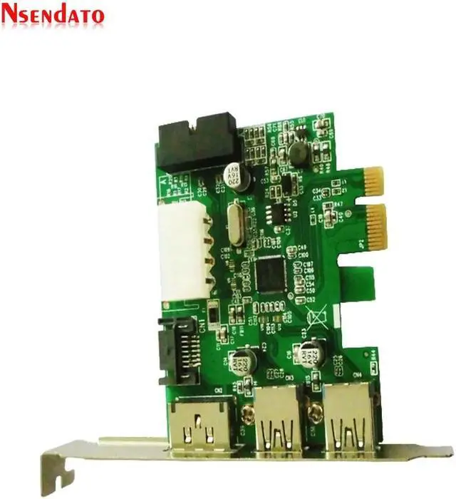Alt view image 5 of 6 - Amify PCI Express 2 ports USB3.0 eSATA eSATAp II & USB 3.0 to PCI-E PCI Express Card w/Motherboard 20 pin Connector eSATA with D720201