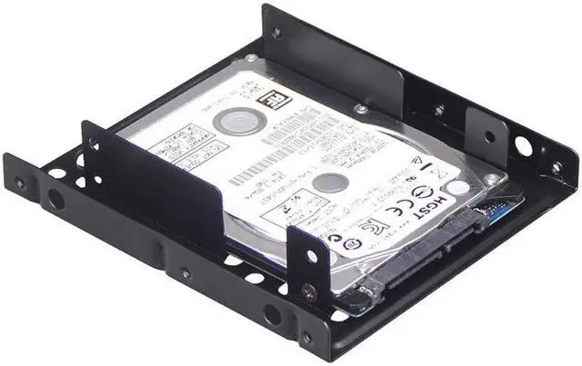 Alt view image 3 of 5 - Amify 2X25TO35MA Metal Dual 2.5" to 3.5" Hard Drive Bay Mounting Bracket - 2 X 2.5" to 3.5" HDD / SSD Mounting Bracket - Black