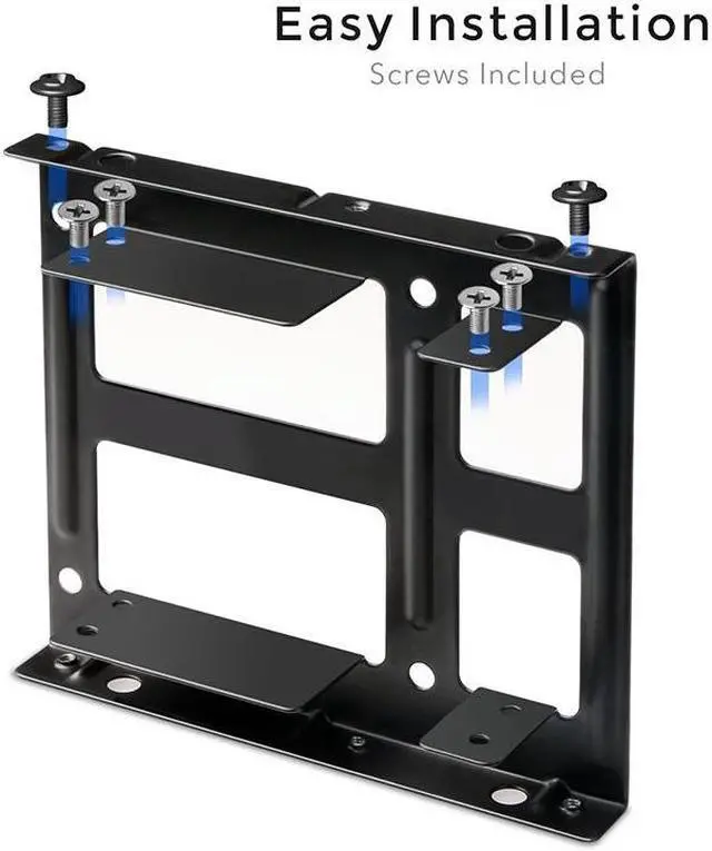 Alt view image 2 of 5 - Amify 2X25TO35MA Metal Dual 2.5" to 3.5" Hard Drive Bay Mounting Bracket - 2 X 2.5" to 3.5" HDD / SSD Mounting Bracket - Black