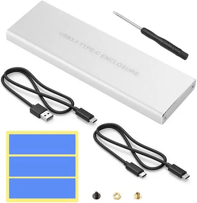 Alt view image 2 of 4 - Amify NVMe to USB Hard Drive Enclosure, USB 3.1 USB C to M.2 SSD NVMe PCIe Converter Adapter Type C Gen 2 10Gbps to M-Key HDD w/ Aluminum Case & Thermal Pad for 2280/2260/2242/2230