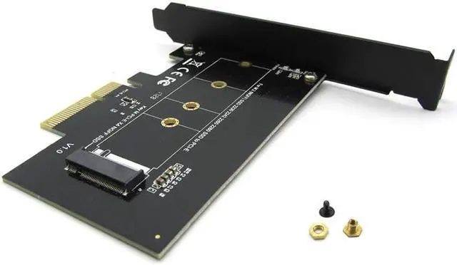 Alt view image 2 of 6 - Amify M.2 NGFF SSD M Key NVME PCIe Card Adapter - PCIe X4 to PCIe/NVME Based M.2 Add On Card w/ Full-profile Bracket - Supports M.2 PCIe 2230, 2242, 2260 and 2280