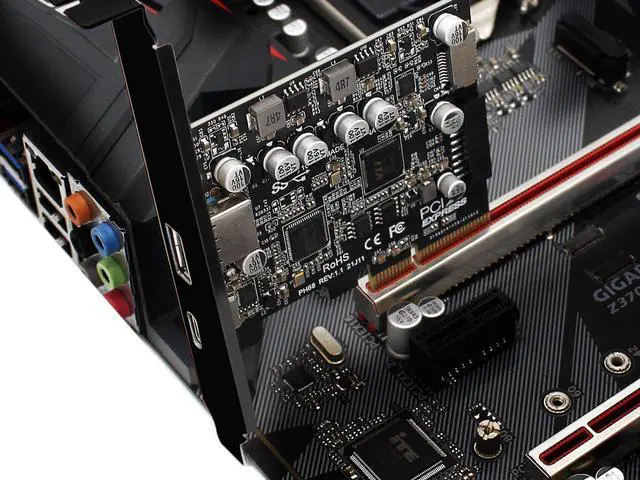 Alt view image 6 of 6 - USB C 10Gbps PCIe 3.0 Card,PCI Express x4 to USB 3.2 Type-C and Type-A 10Gb/s with Type-E A Key & USB 3.0 20Pin Motherboard Header Expansion Card for Front Panel w/ Full-Profile & Low-Profile Bracket