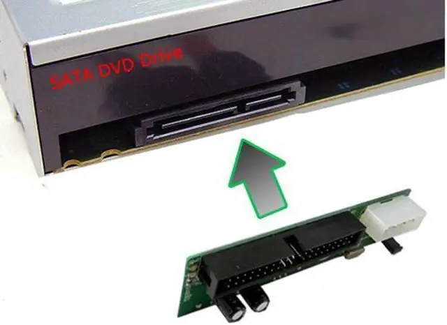 Alt view image 6 of 6 - 3.5" SATA HDD to IDE/PATA Adapter Card ,SATA 22-Pin Hard Disk / DVD Burner to IDE 40Pin Interface Motherboard Converter w/ Molex 4-Pin Power Header