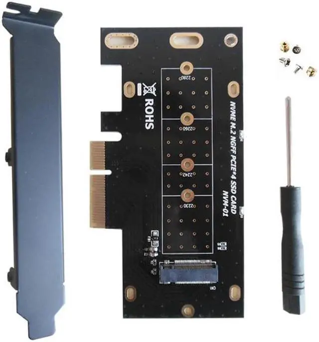 Main image of Amify PCIE4X2NVMEBR M.2 NVME SSD to PCIe x4 Card Converter,2230,2242,2260,2280 NVM Express PCI-e Adapter request x4,x8,x16 Slot w/PCI Cover Mounting Bracket