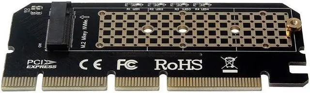 Alt view image 2 of 6 - Amify PCIEX16TONVME M Key M.2 PCIe NVMe SSD to PCI-e Express 3.0 x4 x8 x16 Adapter Card Converter w/ Thermal Pad, Support PCIe Channel NVMe AHCI SSD 2230 2242 2260 2280
