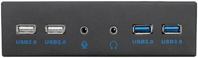 Alt view image 3 of 5 - Amify 5.25 Inch Front Panel 4 Ports USB Hub w/ HD Audio Output Port & Microphone Input,2 Port USB 3.0 & 2 Ports USB 2.0 Hub w/ Stereo Audio Mic 5.25" CD-ROM Bay Bracket