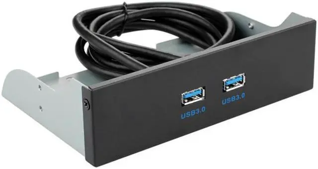 Alt view image 2 of 3 - Amify 2 Port USB 3.0 5.25" Internal CD-ROM Bay Front Panel USB Hub,Dual USB 3.0 Type A Female to Motherboard USB 20 pin Splitter Adapter w/ 5.25 inch Metal Bracket