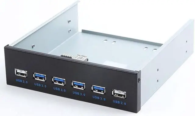 Main image of Amify 4 Ports USB 3.0+ 2 Ports USB 3.0  5.25" Internal CD-ROM Bay Front Panel 6 Ports USB Hub,Motherboard USB 20 pin to 4 x USB 3.0 & 2 x USB 2.0 Spliter Adapter Cable w/ 5.25 inch Metal Bracket