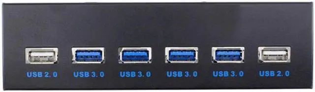 Alt view image 2 of 4 - Amify 4 Ports USB 3.0+ 2 Ports USB 3.0  5.25" Internal CD-ROM Bay Front Panel 6 Ports USB Hub,Motherboard USB 20 pin to 4 x USB 3.0 & 2 x USB 2.0 Spliter Adapter Cable w/ 5.25 inch Metal Bracket