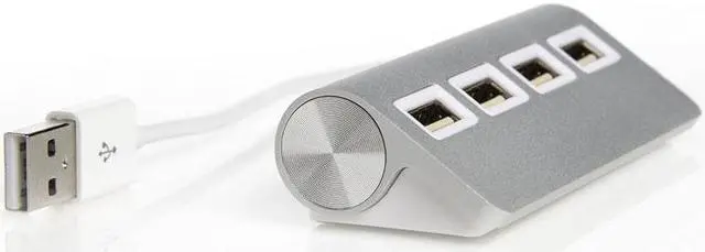 Main image of Amify Premium 4 Port Aluminum USB 2.0 Hub with LEDs for Mac, MacBook Air Pro,Ultrabooks,Microsoft Surface RT,Laptops,Raspberry pi,and any PC