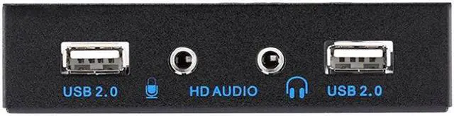 Alt view image 2 of 5 - Amify USB 2.0 2-Port 3.5 Inch Metal Front Panel Hub w/ HD Audio Output Port & Microphone Input,USB 10pin to 2 x Type A Female Splitter with Floppy Bay Bracket