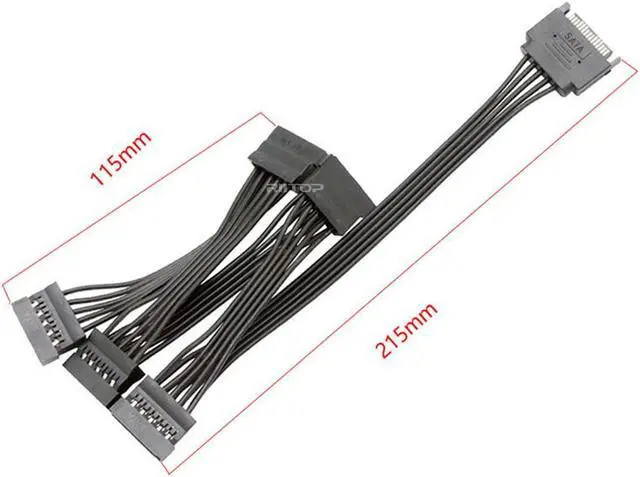 Alt view image 3 of 6 - SATA to 5x SATA Power Splitter Cable, 15 Pin SATA to 5 SATA Power Splitter Cable Adapter Apply for Hard Disk Drive, HDD, SSD, Optical Drives Sata Power Cable -24 Inches