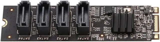Alt view image 5 of 5 - Amify M.2 NVMe to 4 SATA Adapter Controller Card, Internal 4 Port Non-RAID SATA III 6GB/s M.2 NVMe Adapter Card for Desktop PC Support SSD and HDD Hard Disk Drive
