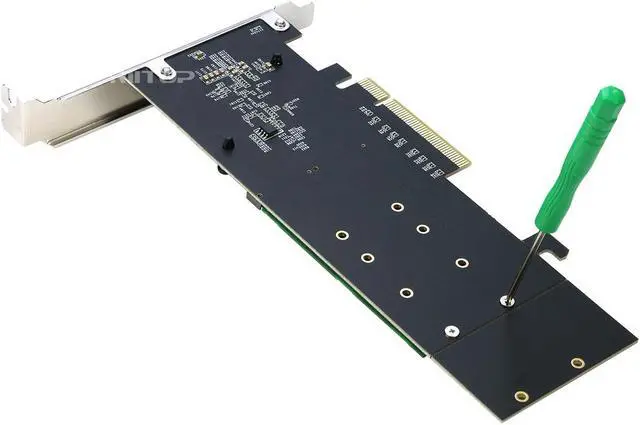 Alt view image 6 of 6 - Amify Dual NVMe PCIe Adapter, M.2 NVMe SSD to PCI-e 3.1 x8/x16 Card Support M.2 (M Key) NVMe SSD 22110/2280/2260/2242/2230