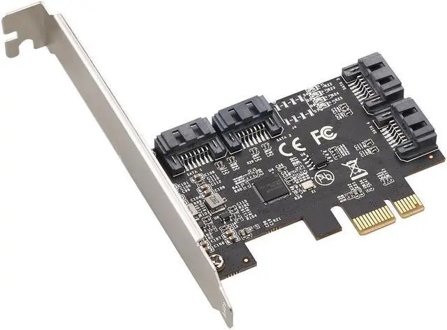 PCIE to 4 Ports 6Gbps SATA III Expansion Card Adapter for