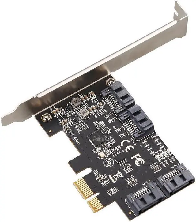 Alt view image 2 of 4 - Amify PCIE to 4 Ports 6Gbps SATA III Expansion Card Adapter for Desktop PC Computer, Plug and Play on Windows OS, MAC OS, Linux System, ASMedia ASM1064 None-Raid PCIE 3.0 SATA III Host Controller