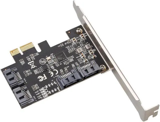Alt view image 3 of 4 - Amify PCIE to 4 Ports 6Gbps SATA III Expansion Card Adapter for Desktop PC Computer, Plug and Play on Windows OS, MAC OS, Linux System, ASMedia ASM1064 None-Raid PCIE 3.0 SATA III Host Controller