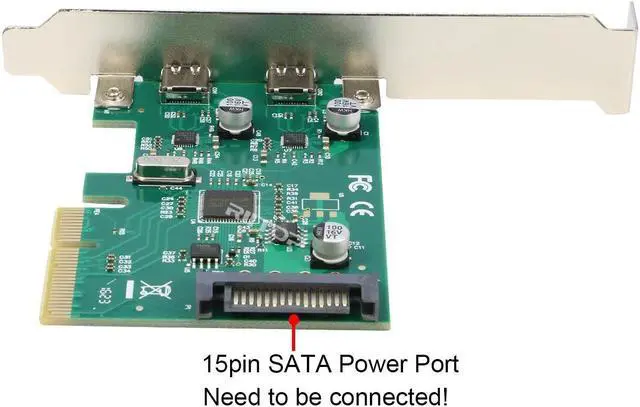 Alt view image 4 of 6 - Amify PCIE to 2 Port USB C Expansion Card Adapter 10Gbps, PCI-E Type C USB 3.2 Gen2 Controller Card with Low Profile Bracket for Windows 11/10/8/7/XP