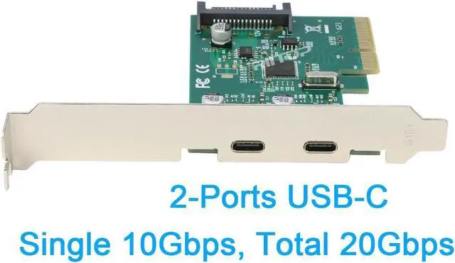 Alt view image 6 of 6 - Amify PCIE to 2 Port USB C Expansion Card Adapter 10Gbps, PCI-E Type C USB 3.2 Gen2 Controller Card with Low Profile Bracket for Windows 11/10/8/7/XP