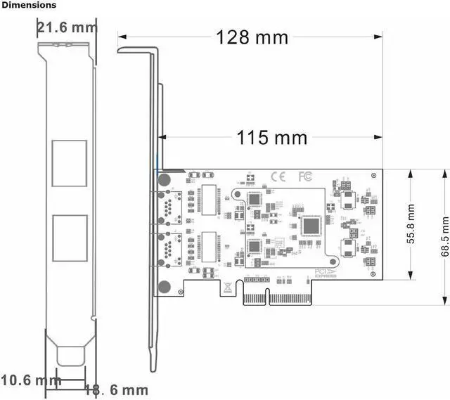 Alt view image 7 of 7 - Amify Dual Port 2.5Gb Network Card Adapter with Intel I226 2500/1000/100Mbps PCI Express X4 Gigabit Ethernet NIC Card RJ45 LAN Controller for Windows 10/11 with Low Profile Bracket