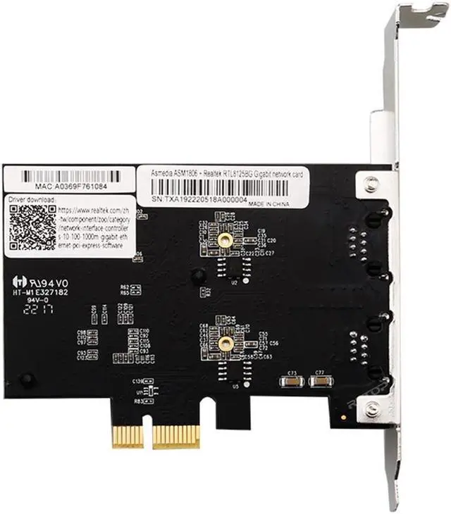Alt view image 4 of 4 - Amify 2.5G Base-T PCIe Network Adapter Card Dual Port RJ45, PCIe to 2.5 Gigabit Ethernet Network Adapter for Gaming/Office, For Windows 11/10/8/7, Windows Server 2022/2019/2016, Linux
