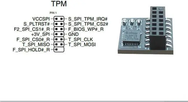 Alt view image 3 of 4 - Amify TPM 2.0 Module 14-1 Pin Safety Block For SPI Card 14pin Motherboard Windows 11
