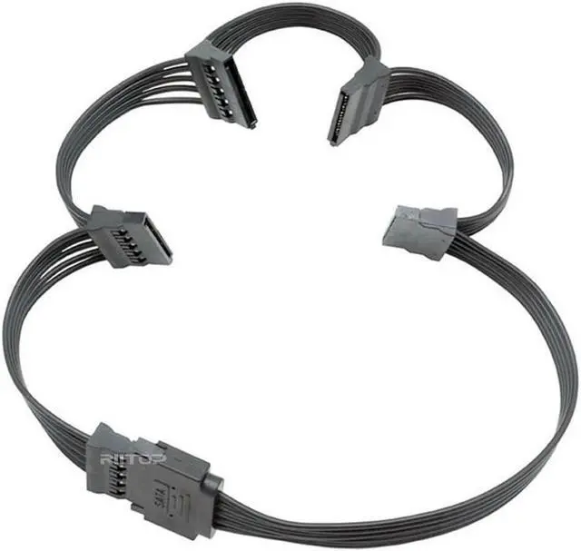 Alt view image 4 of 6 - SATA to 5x SATA Power Splitter Cable, 15 Pin SATA to 5 SATA Power Splitter Cable Adapter Apply for Hard Disk Drive, HDD, SSD, Optical Drives Sata Power Cable -24 Inches