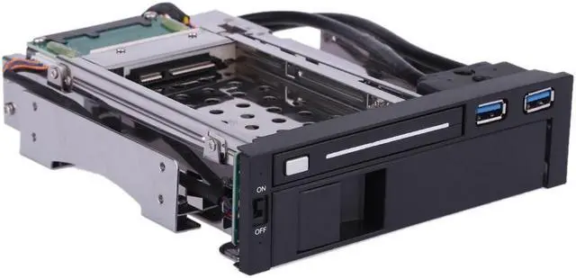 Alt view image 2 of 7 - Dual Bay 3.5" + 2.5" Inch SATA III Hard Drive HDD & SSD Tray Caddy Internal Mobile Rack Enclosure Docking Station with USB 3.0 Port Hot Swap