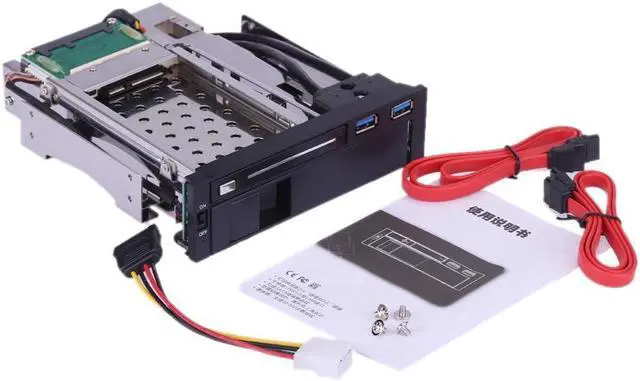 Alt view image 3 of 7 - Dual Bay 3.5" + 2.5" Inch SATA III Hard Drive HDD & SSD Tray Caddy Internal Mobile Rack Enclosure Docking Station with USB 3.0 Port Hot Swap