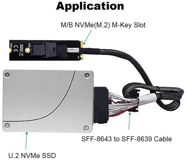 Alt view image 7 of 7 - Amify M-Key NVMe M.2 to SFF-8643 Adapter Expansion Card, MiniSAS to NVMe PCIe 4.0 Card for U.2 (SFF-8639) NVMe SSD - Support Intel 750 SSD