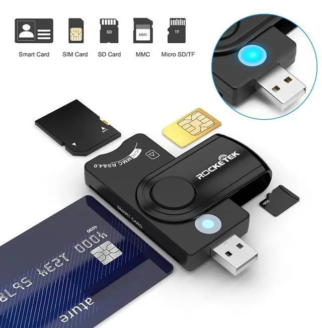 Main image of USB SIM Smart Card Reader For Bank Card IC/ID EMV SD TF MMC Card Reader USB-CCID ISO7816 DNI Citizen Memory Card Reader Adapter