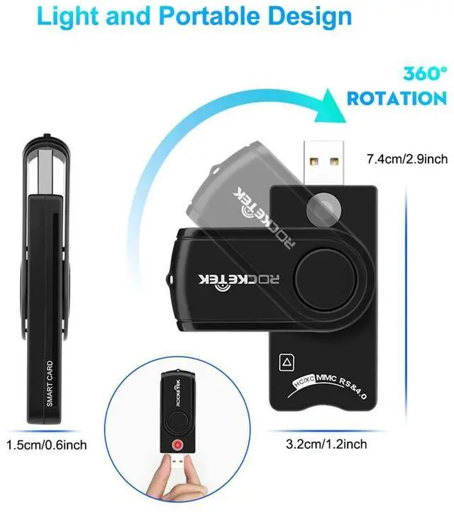 Alt view image 6 of 6 - USB SIM Smart Card Reader For Bank Card IC/ID EMV SD TF MMC Card Reader USB-CCID ISO7816 DNI Citizen Memory Card Reader Adapter