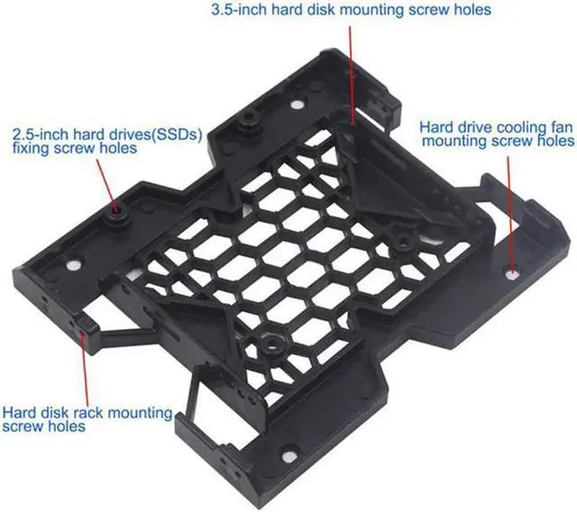 Alt view image 2 of 5 - Internal Hard Disk Drive 2.5'' or 3.5'' to 5.25'' SSD HDD Mounting Bracket Bays Holder Adapter for PC,5.25-inch Tray for 2.5-inch or 3.5-inch and 12cm Fan Cooler Mounting