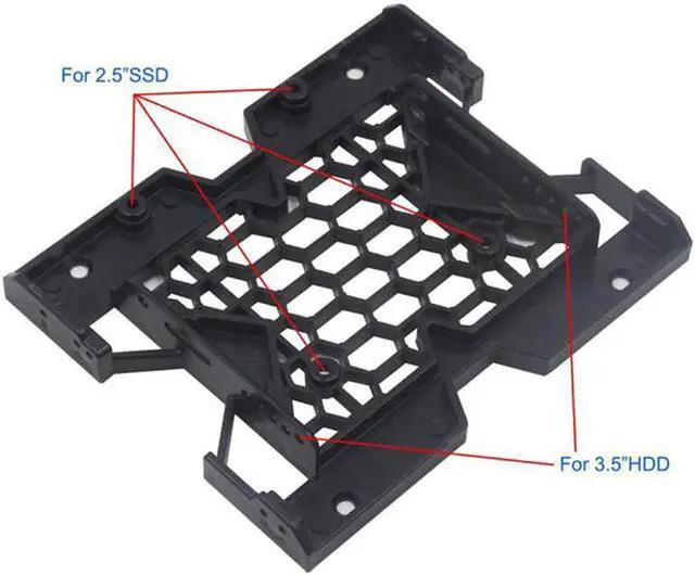 Alt view image 3 of 5 - Internal Hard Disk Drive 2.5'' or 3.5'' to 5.25'' SSD HDD Mounting Bracket Bays Holder Adapter for PC,5.25-inch Tray for 2.5-inch or 3.5-inch and 12cm Fan Cooler Mounting