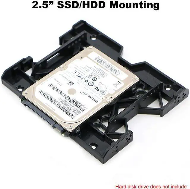 Alt view image 4 of 5 - Internal Hard Disk Drive 2.5'' or 3.5'' to 5.25'' SSD HDD Mounting Bracket Bays Holder Adapter for PC,5.25-inch Tray for 2.5-inch or 3.5-inch and 12cm Fan Cooler Mounting