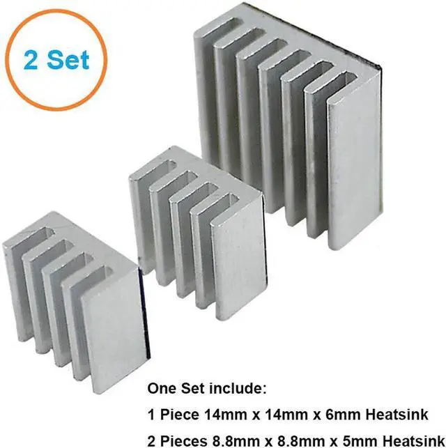 Main image of 2 Sets/6pcs CPU RAM LAN Aluminum Heatsink Cooler,Mini PC Raspberry Pi 2, Raspberry Pi A A+, Raspberry Pi B B+ Radiator Cooling