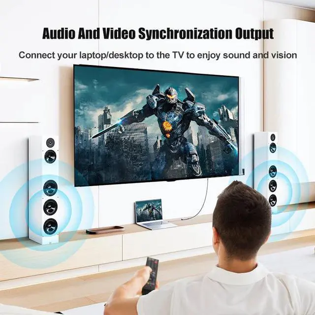 Alt view image 6 of 6 - Displayport to HDMI Adapter 4K@60Hz Gold Plated DP to HDMI 2.0 Video Display Converter for Desktop PC HDMI Connector Adapter 7.87  Male to Female Cable