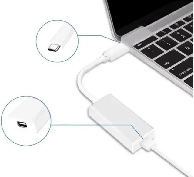 Alt view image 5 of 5 - 1pc Thunderbolt 3 To Thunderbolt 2 Adapter Type C Cable USB For Macbook Air Pro&  White